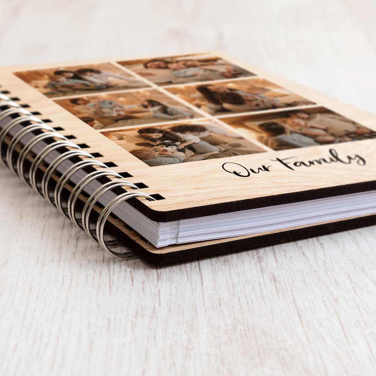 Close up of photo notebook