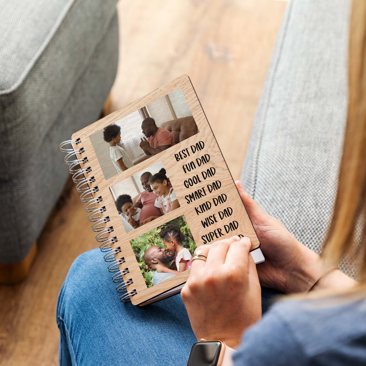 A5 portrait photo notebook gift for dad