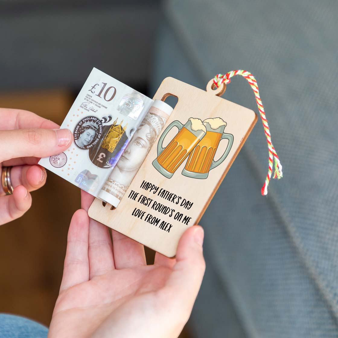 Personalised Enjoy A Pint On Me Money Holder Gift
