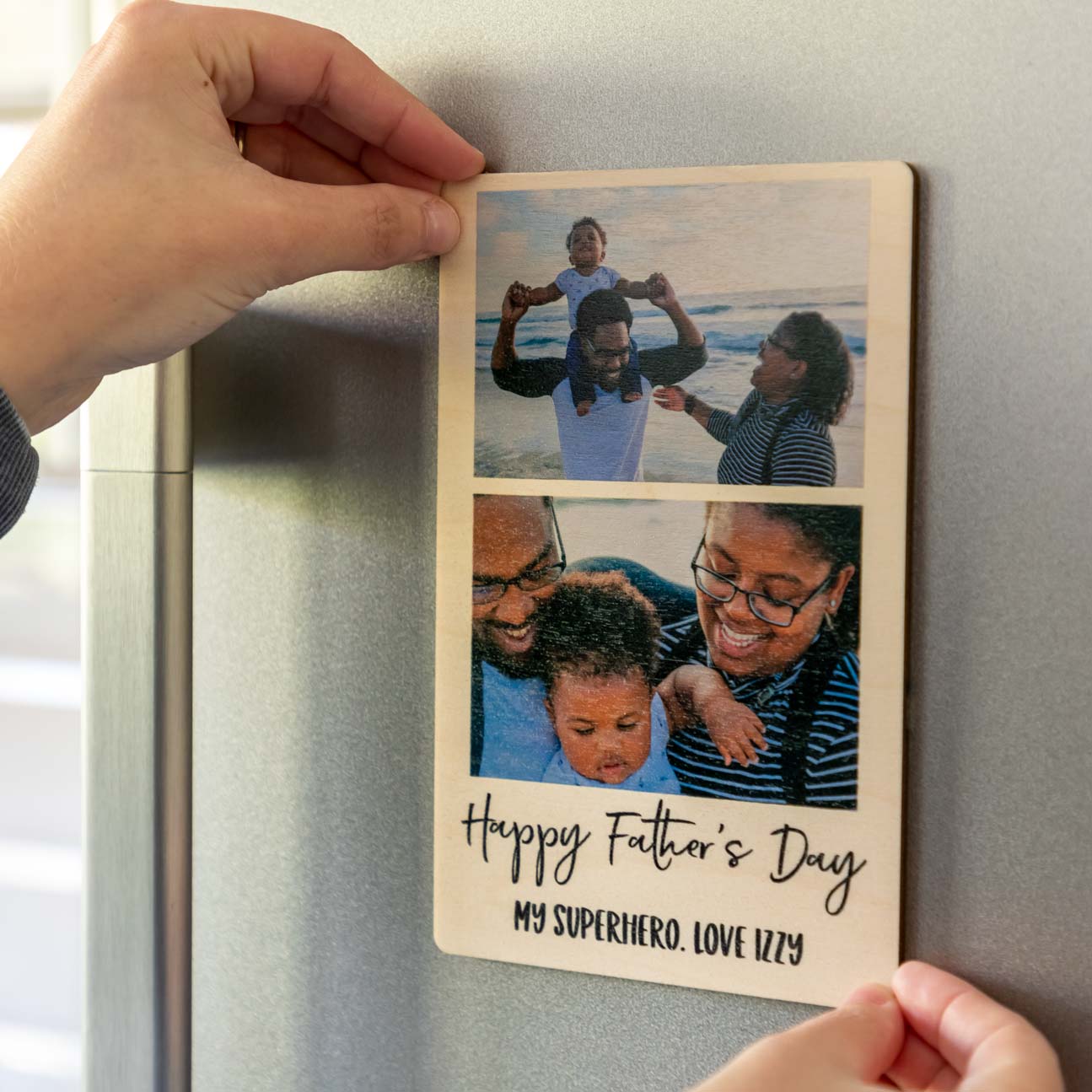 Personalised Photo Magnet With Two Images