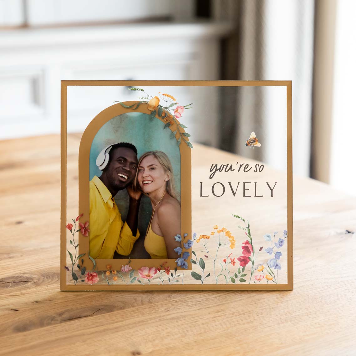 You're So Lovely Floral Glass Photo Frame