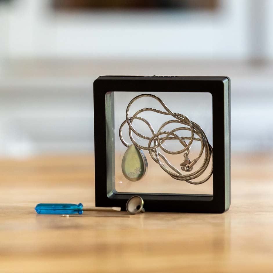 Pet Urn Teardrop Pendant Cremation Ashes Necklace