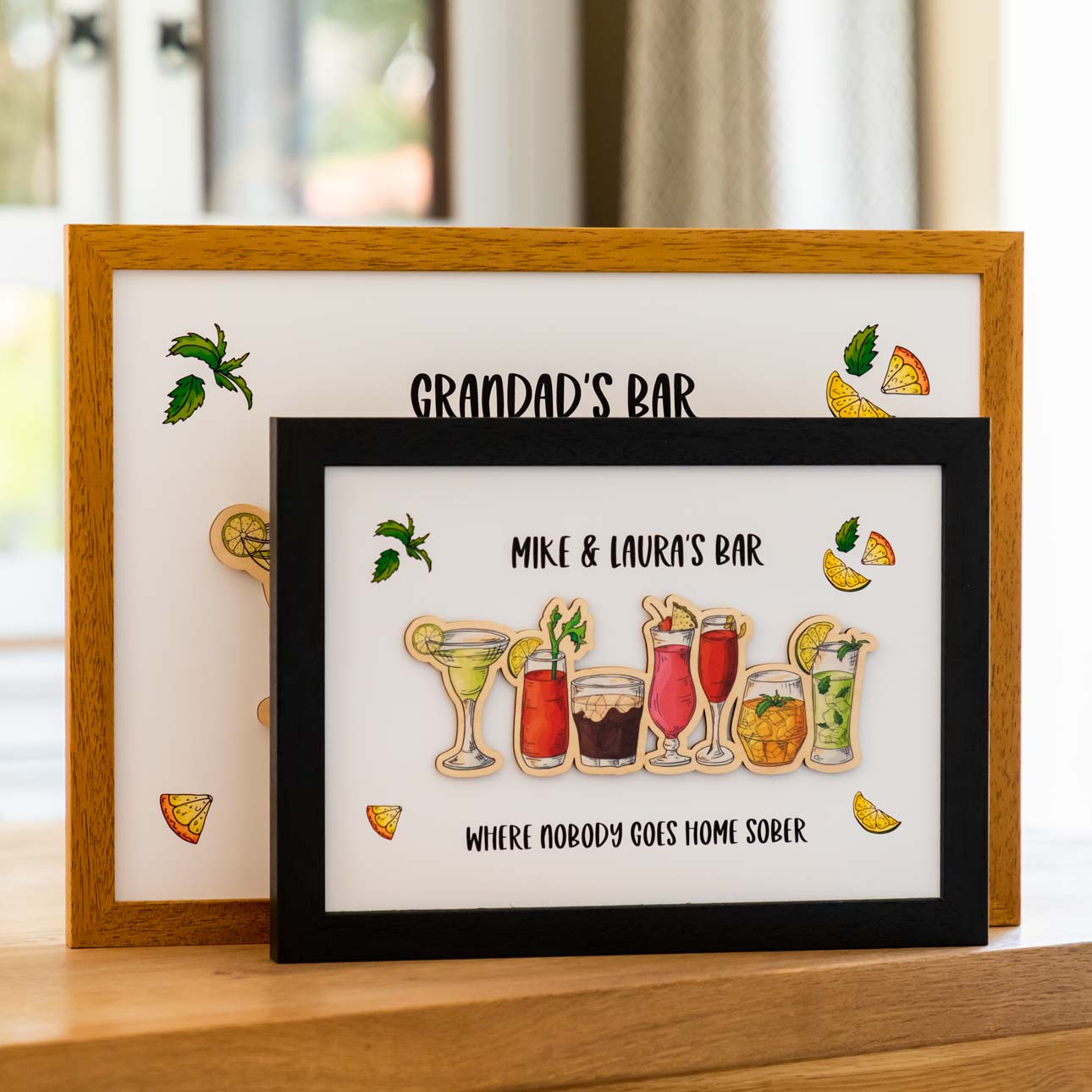 Personalised Cocktail Bar Framed Print