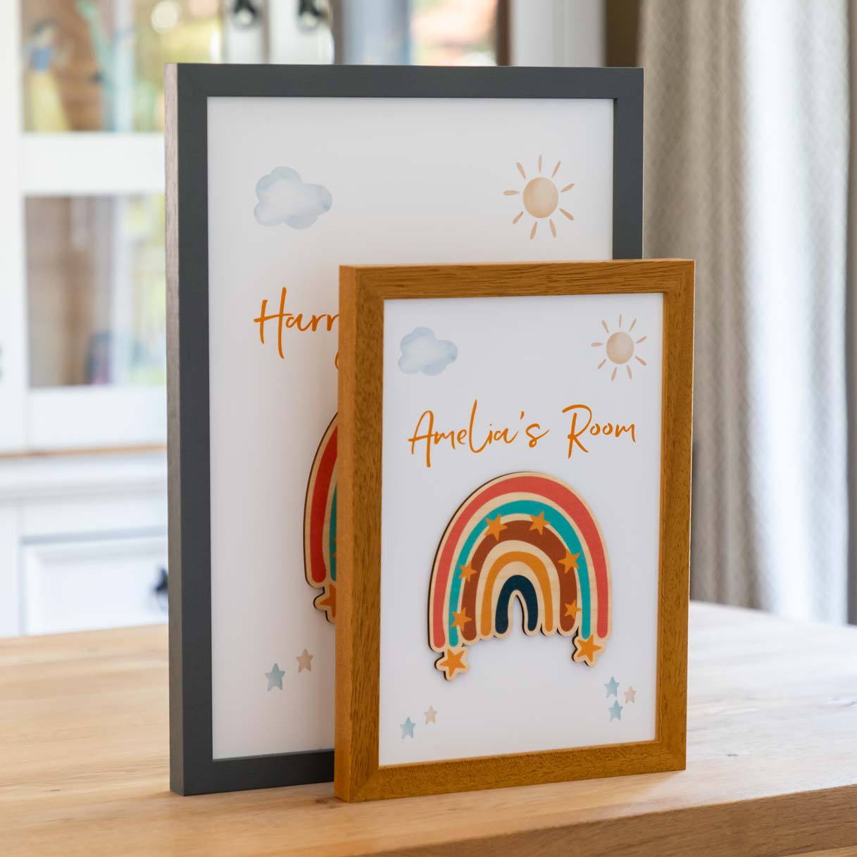 Personalised Rainbow Framed Print New Baby Gift