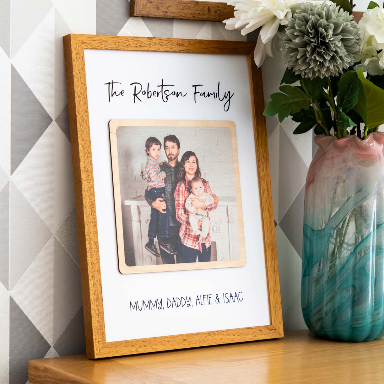 Personalised Wood Photo Framed Print Gift