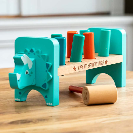 Personalised Dinosaur Hammer Bench Birthday Gift For Children