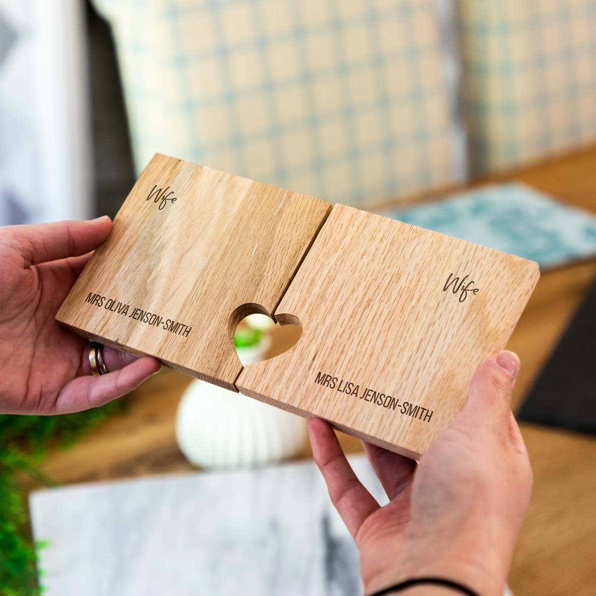 Personalised Coasters Set Of Two Wedding Gift For Couples