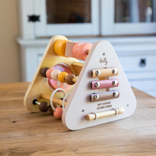 Personalised Wooden Activity Centre Toy For Toddlers