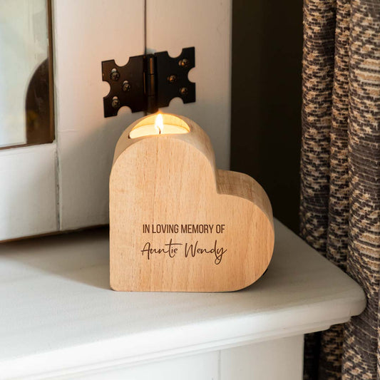 Personalised Heart Candle Holder In Loving Memory Of Gift
