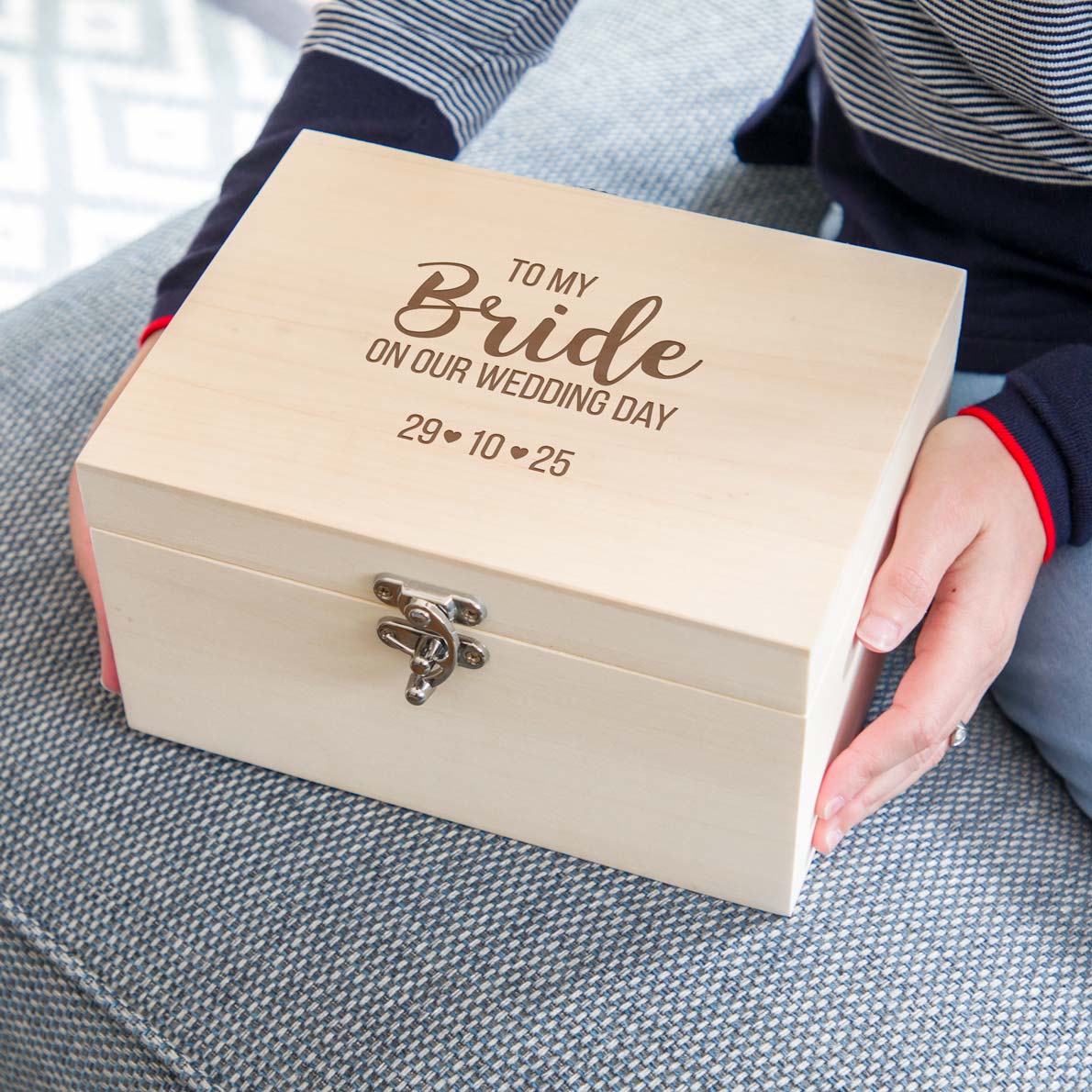 Personalised To My Bride or Groom On Our Wedding Day Keepsake Box