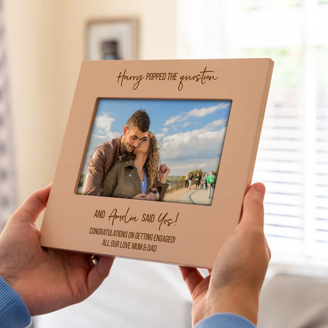 Personalised Engagement Pastel Photo Frame Gift For Couple