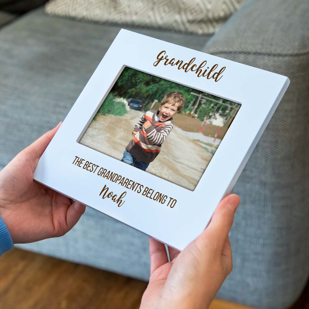 Personalised Grandchildren Pastel Photo Frame Gift For Grandparents