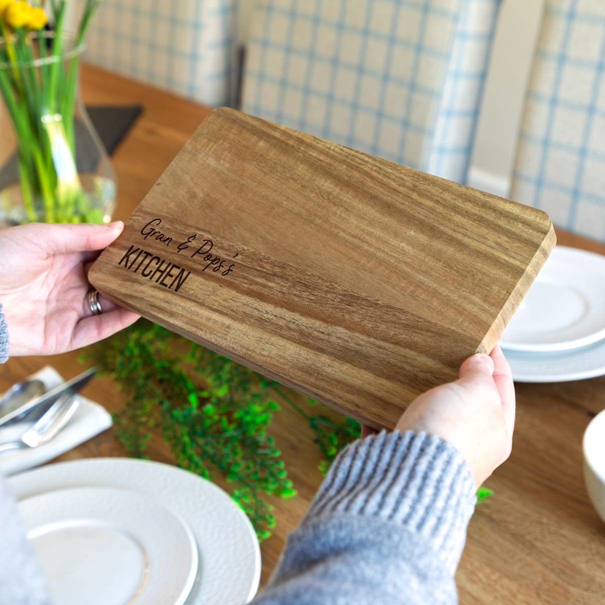Personalised Kitchen Chopping or Serving Board Acacia Wood