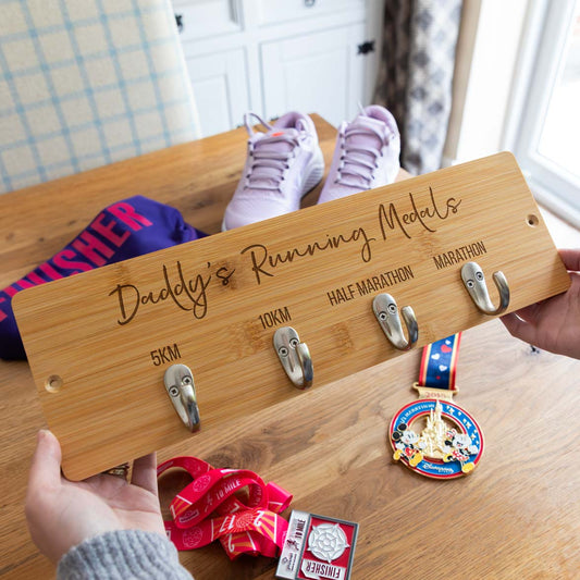 Personalised Running Medal Holder Gift For Runner