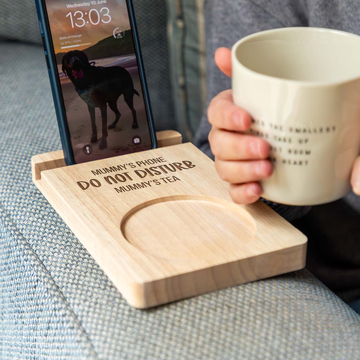 Personalised Sofa Coaster Phone Stand Do Not Disturb