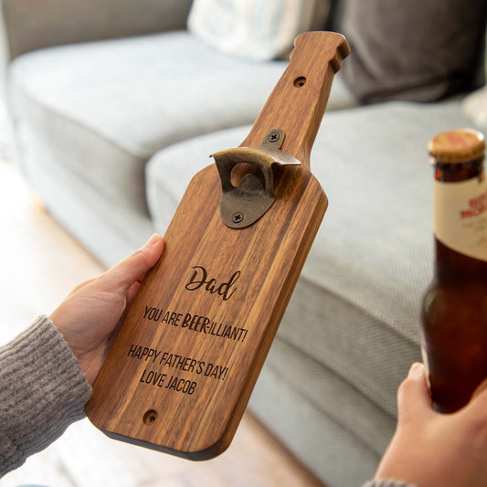 Personalised Wall Mounted Bottle Opener Gift For Him You Are Beer-illiant