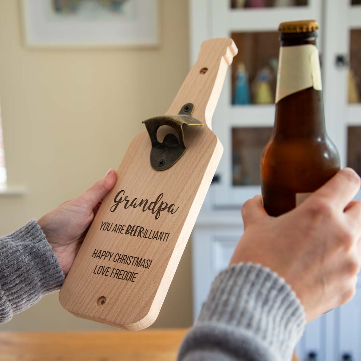 Personalised Wall Mounted Bottle Opener Gift For Him You Are Beer-illiant