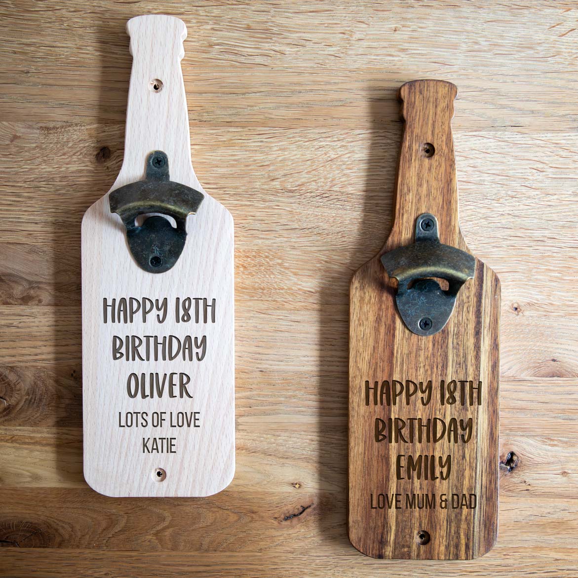 Personalised Wall Mounted Bottle Opener Happy 18th Birthday Gift
