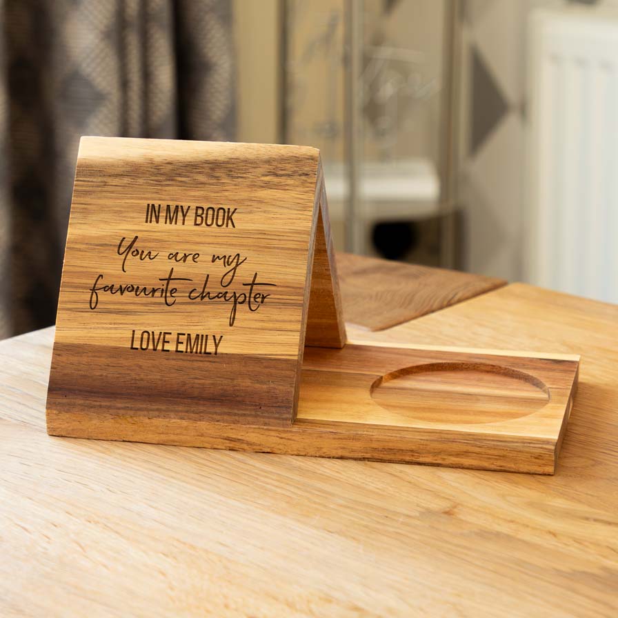 Personalised Book Stand and Coaster In My Book Gift