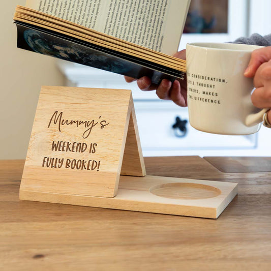 Personalised Book Stand and Coaster Weekend Is Fully Booked Gift