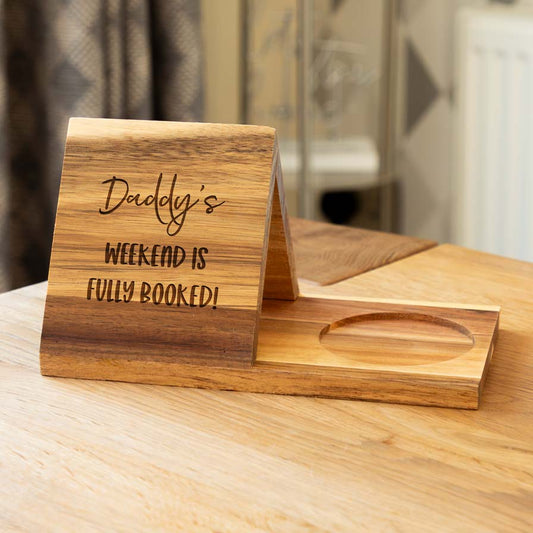 Personalised Book Stand and Coaster Weekend Is Fully Booked Gift