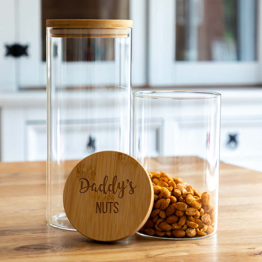 Personalised Nuts Jar With Bamboo Lid Gift