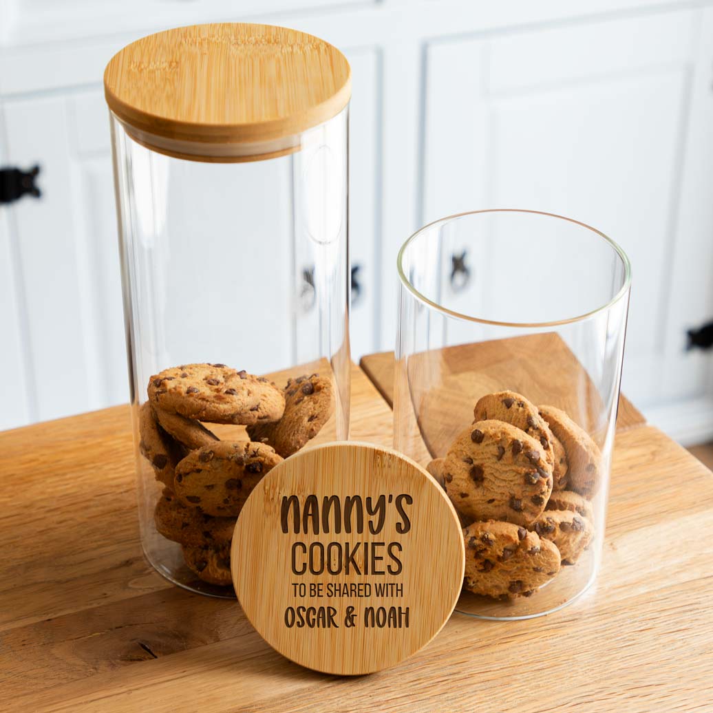 Personalised Cookie Jar With Bamboo Lid Gift