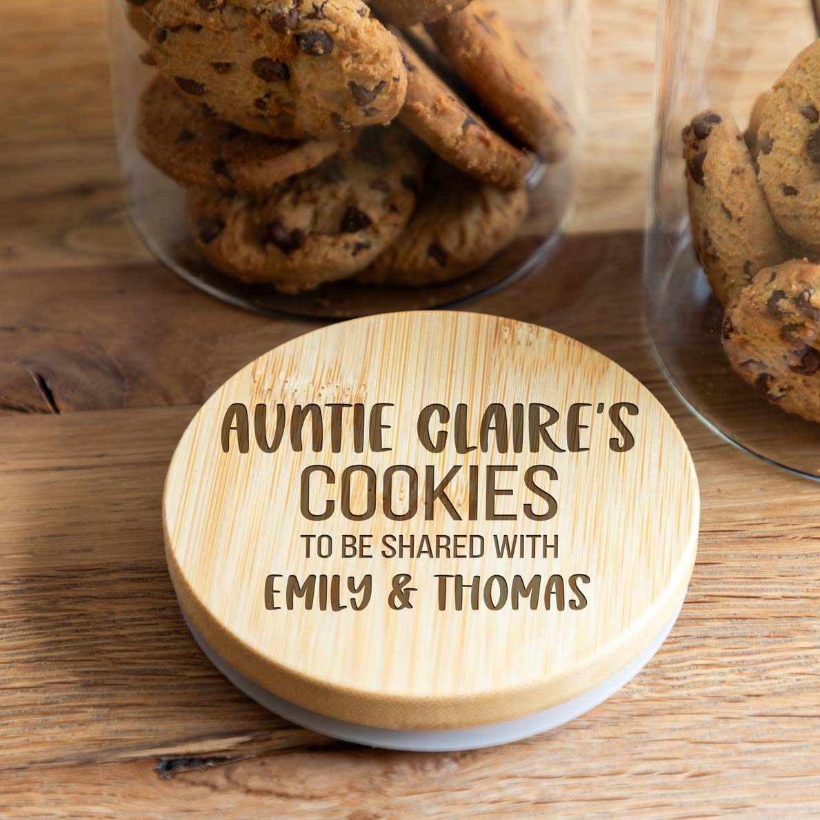 Personalised Cookie Jar With Bamboo Lid Gift