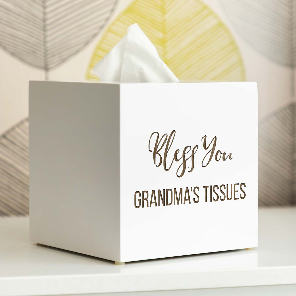 Personalised Tissue Box Holder Bless You