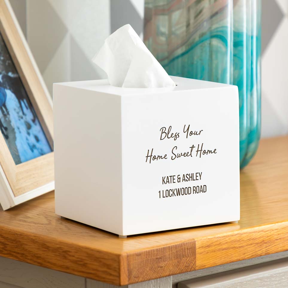 Personalised Tissue Box Cover Bless Your Home Sweet Home Gift