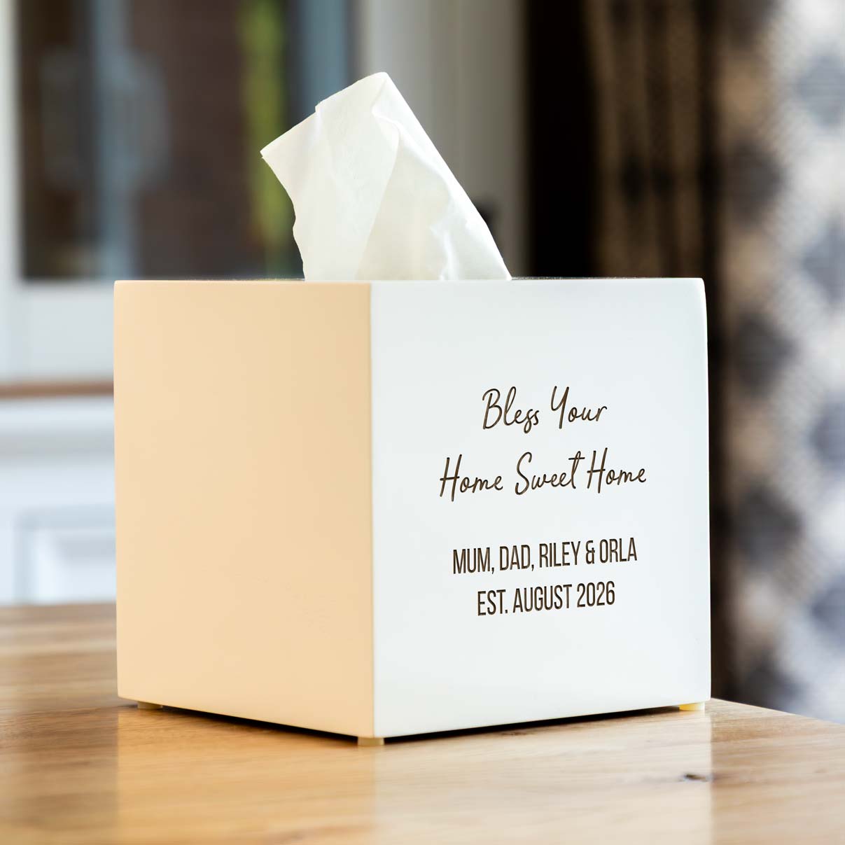 Personalised Tissue Box Cover Bless Your Home Sweet Home Gift