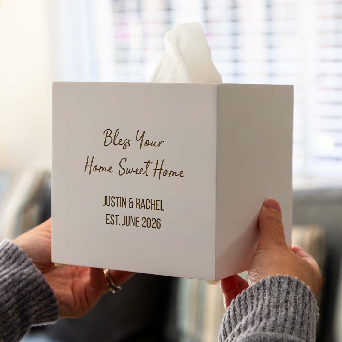 Personalised Tissue Box Cover Bless Your Home Sweet Home Gift