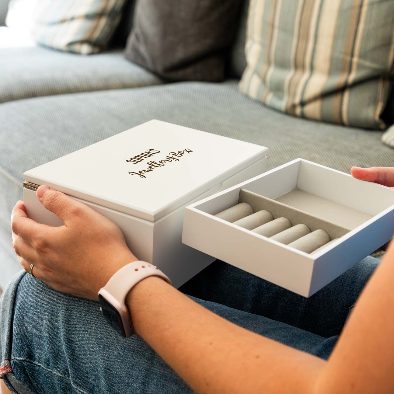 Personalised Jewellery Box With Lift Out Tray