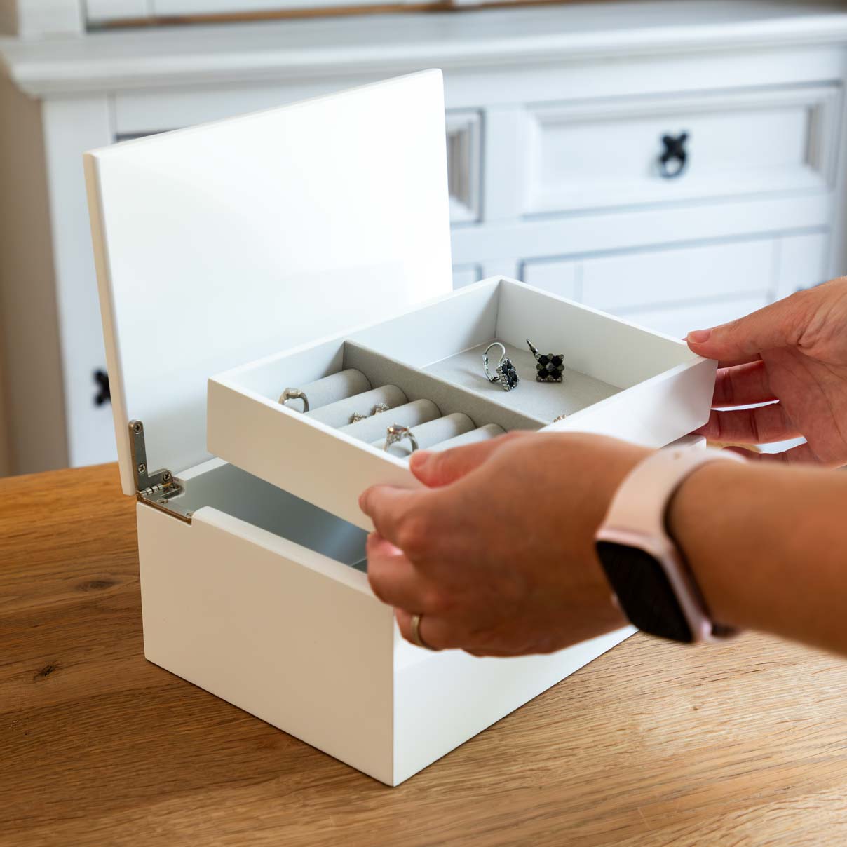 Personalised Jewellery Box With Lift Out Tray