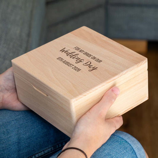 Personalised For My Bride or Groom On Our Wedding Day Keepsake Box Gift