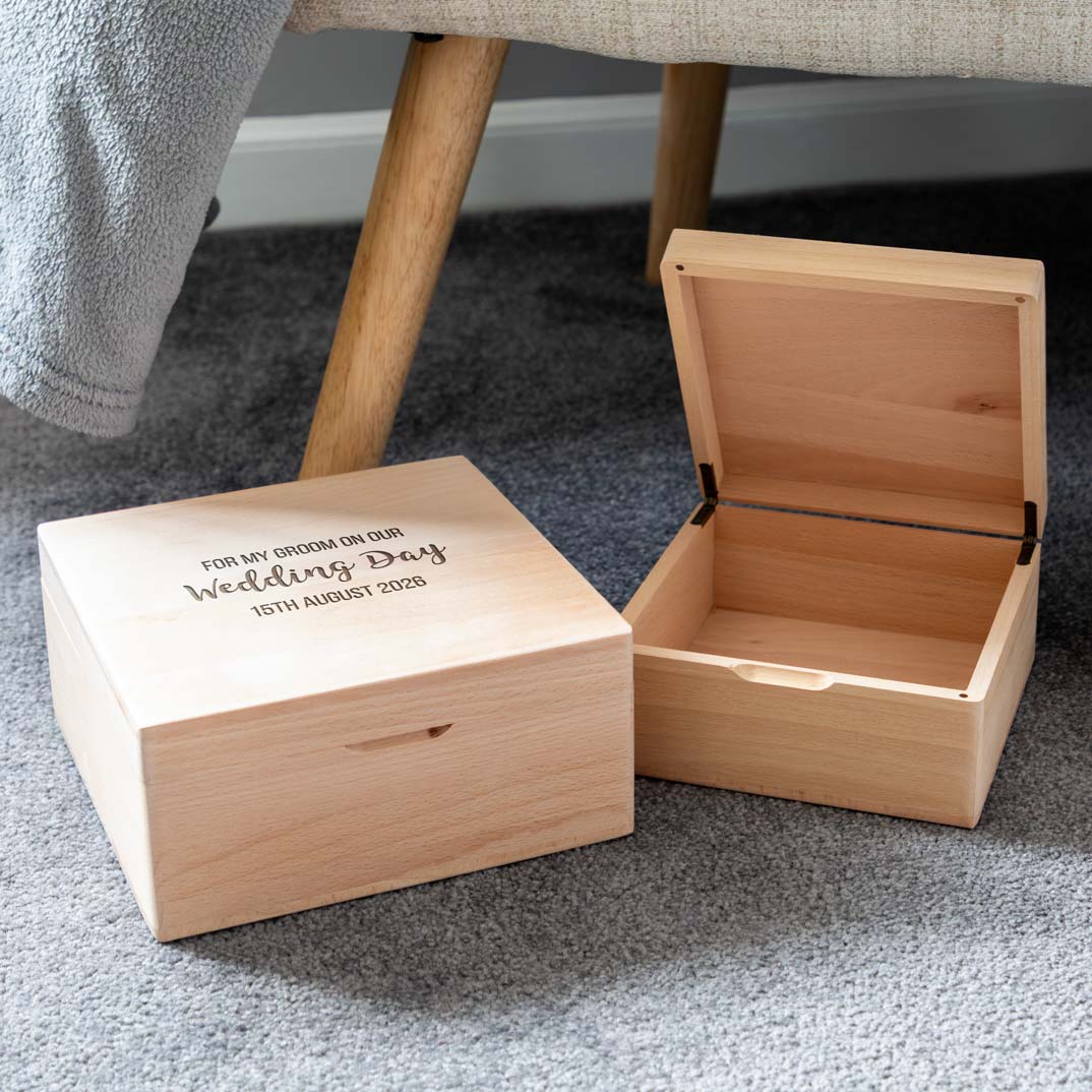 Personalised For My Bride or Groom On Our Wedding Day Keepsake Box Gift