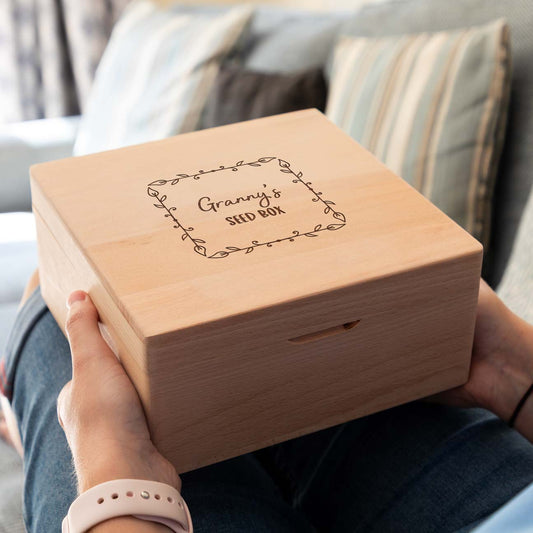Personalised Beech Seed Box Gardening Gift