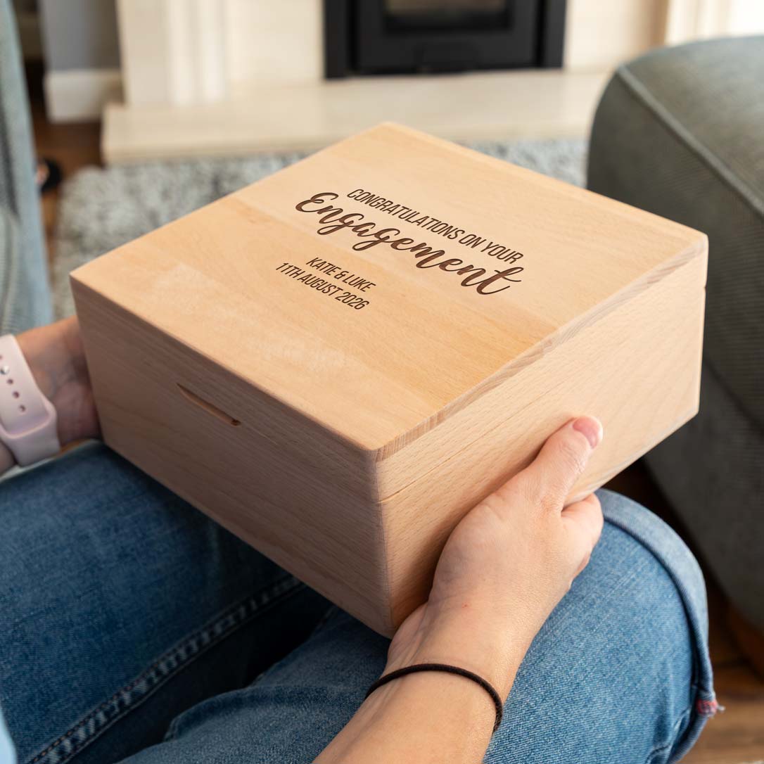 Personalised Congratulations On Your Engagement Gift Keepsake Box