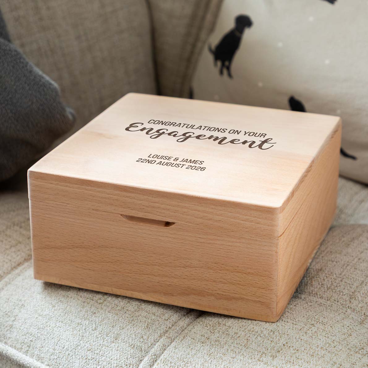 Personalised Congratulations On Your Engagement Gift Keepsake Box