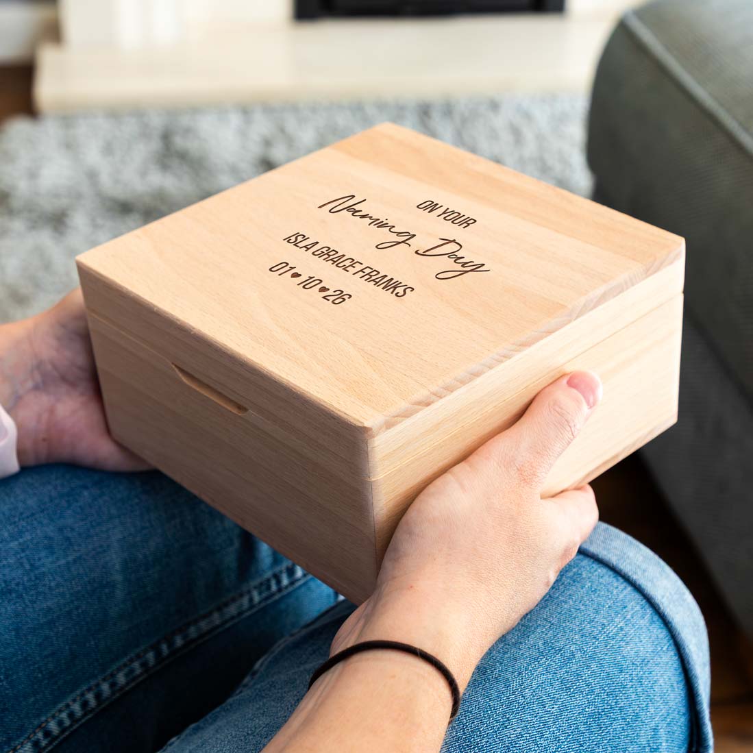 Personalised On Your Christening Baptism Naming Day Beech Keepsake Box Gift