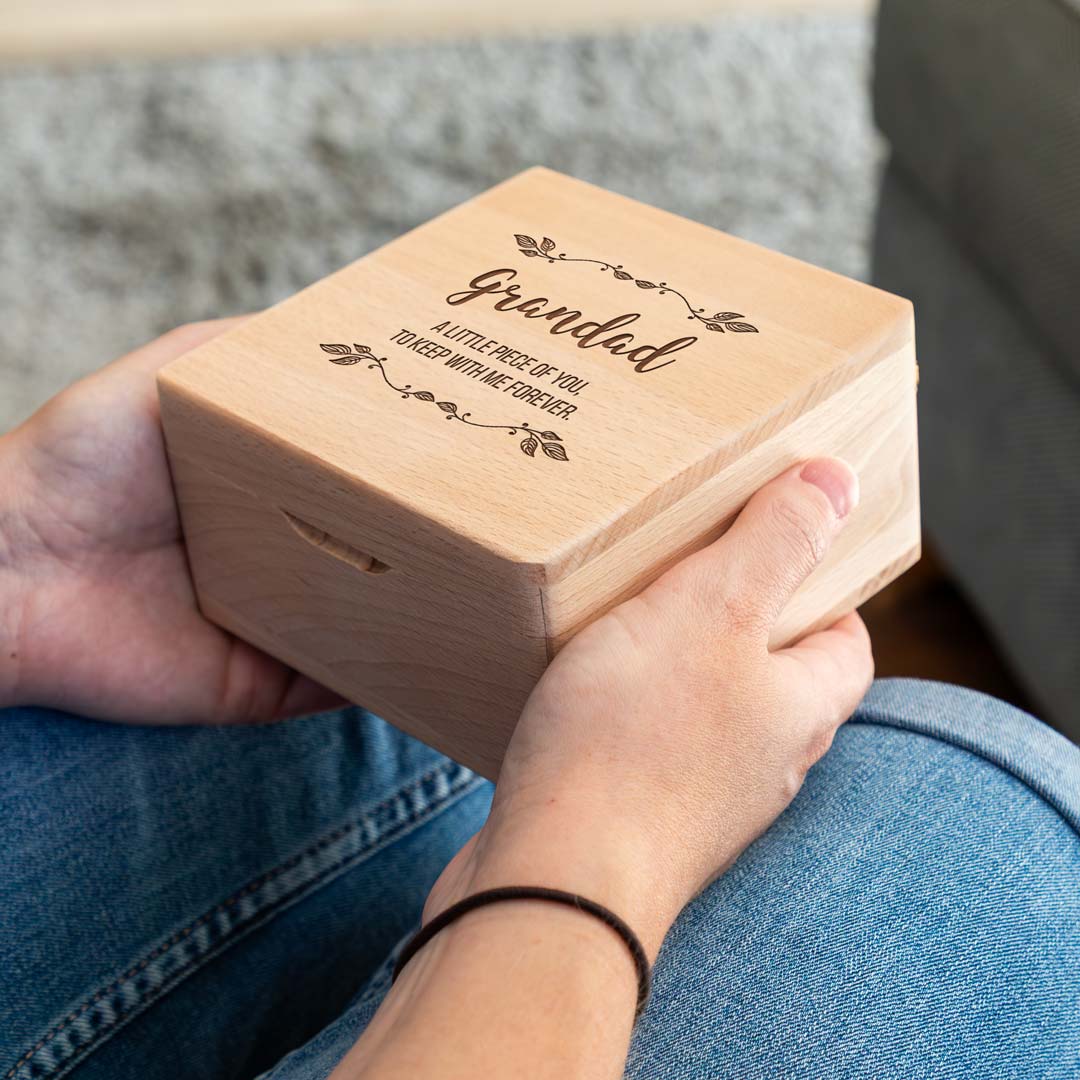 Personalised Memorial Ashes Urn Small Square Keepsake Box 12cm x 12cm