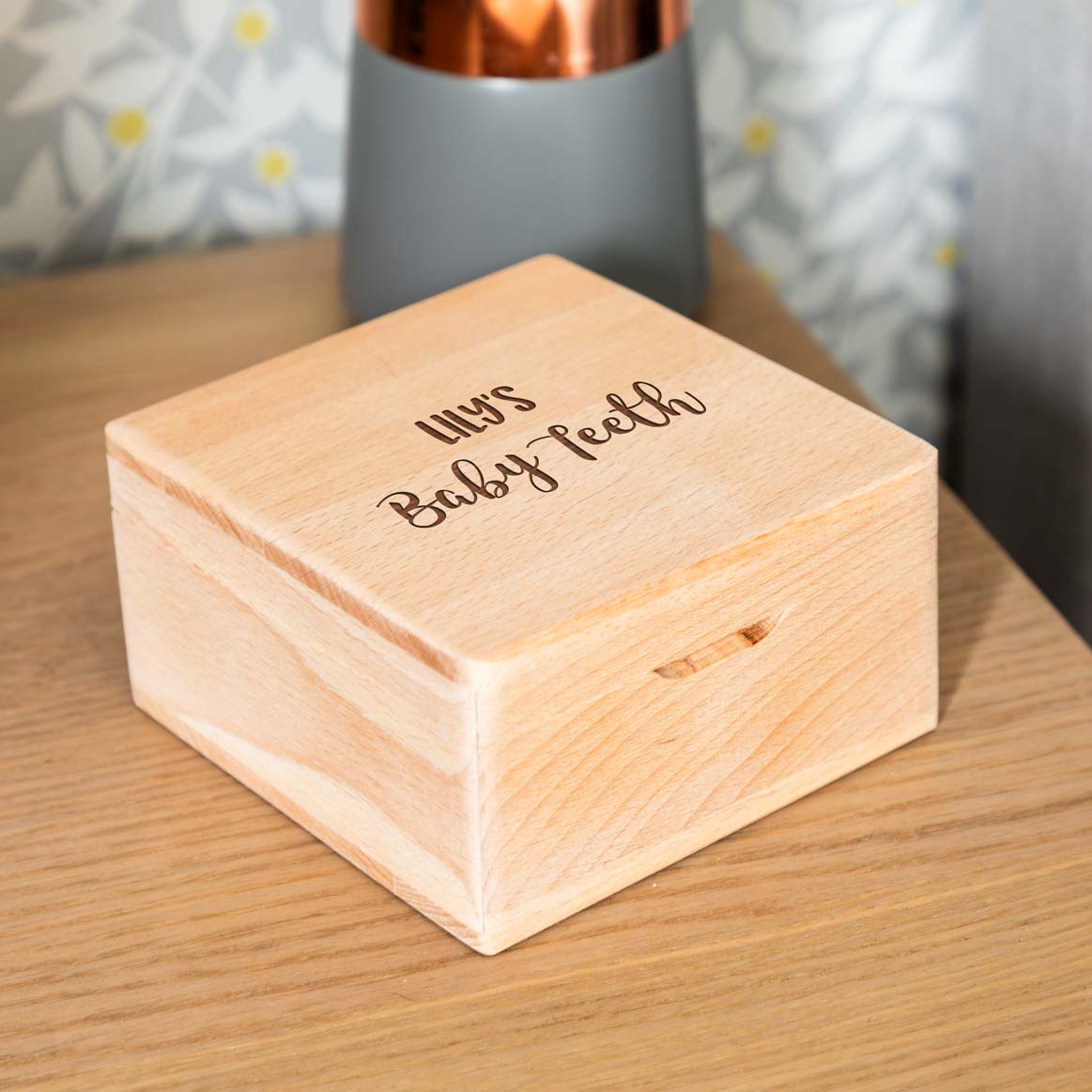 Personalised First Tooth Small Keepsake Box 12cm x 12cm New Baby Milestone Gift