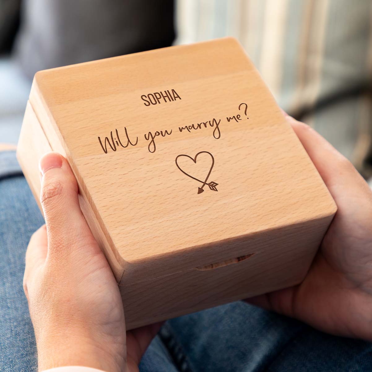 Personalised Will You Marry Me Proposal Ring Keepsake Box 12cm x 12cm