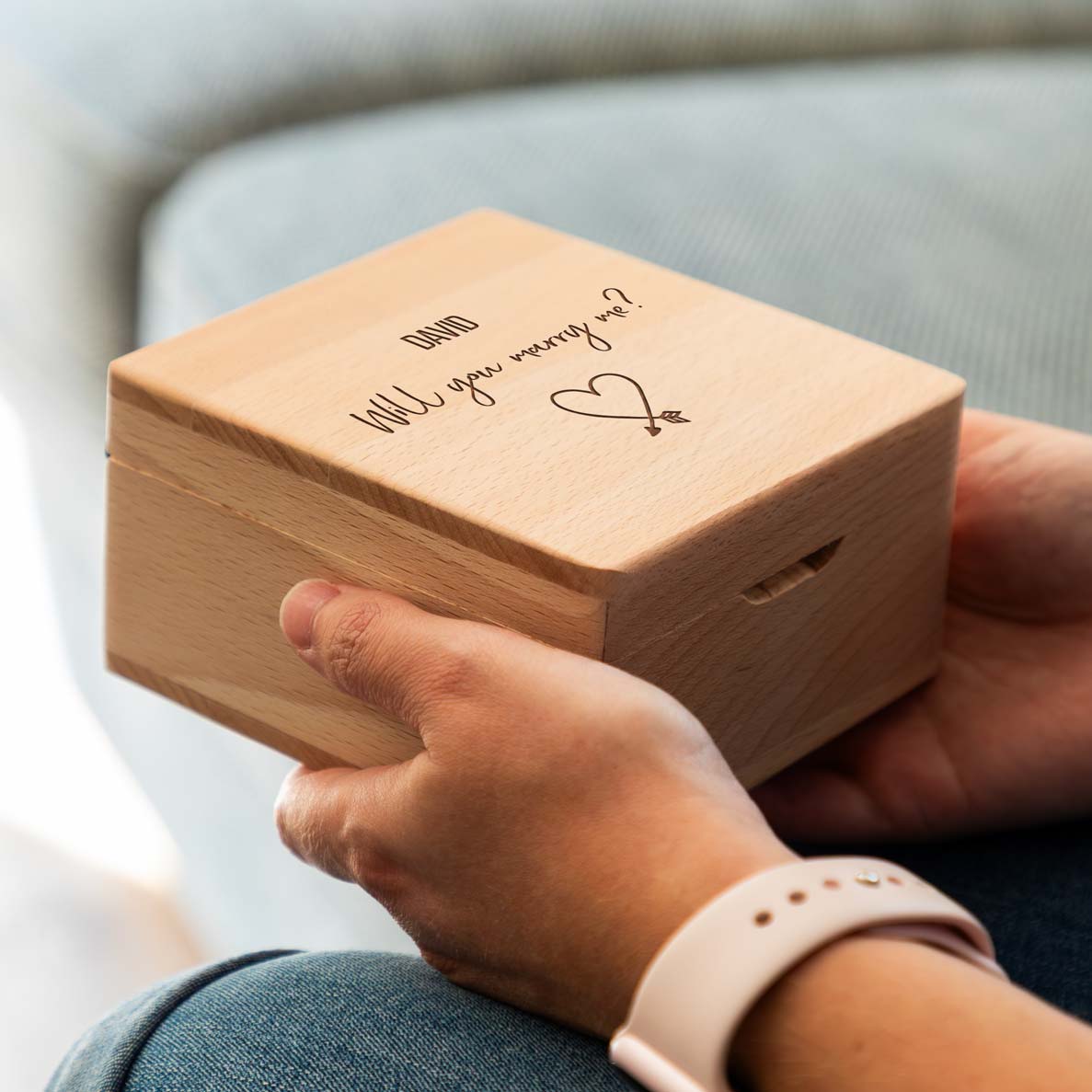 Personalised Will You Marry Me Proposal Ring Keepsake Box 12cm x 12cm