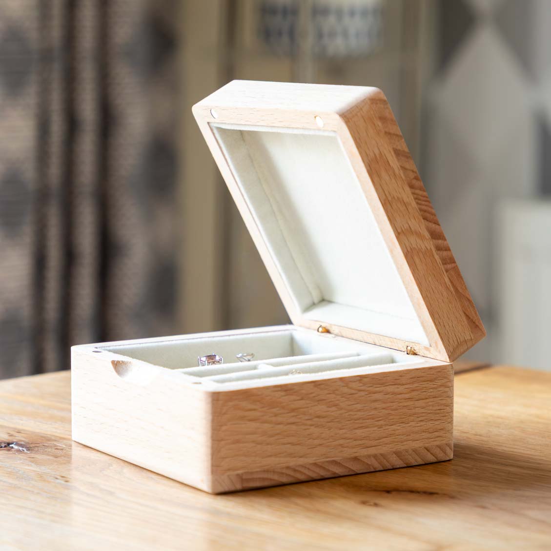 Personalised Small Wooden Jewellery Box 10cm x 10cm