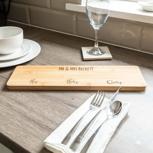 Personalised His Hers Ours Serving Board Wedding Gift