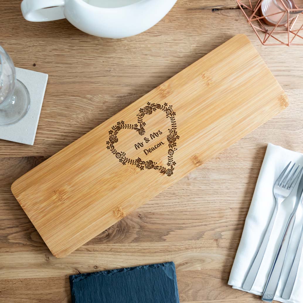 Personalised Wedding Gift Bamboo Serving Board