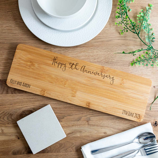 Personalised 5th Anniversary Wood Serving Board