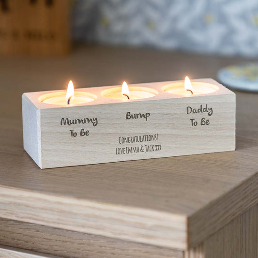 Personalised Parents To Be Gift Candle Holder