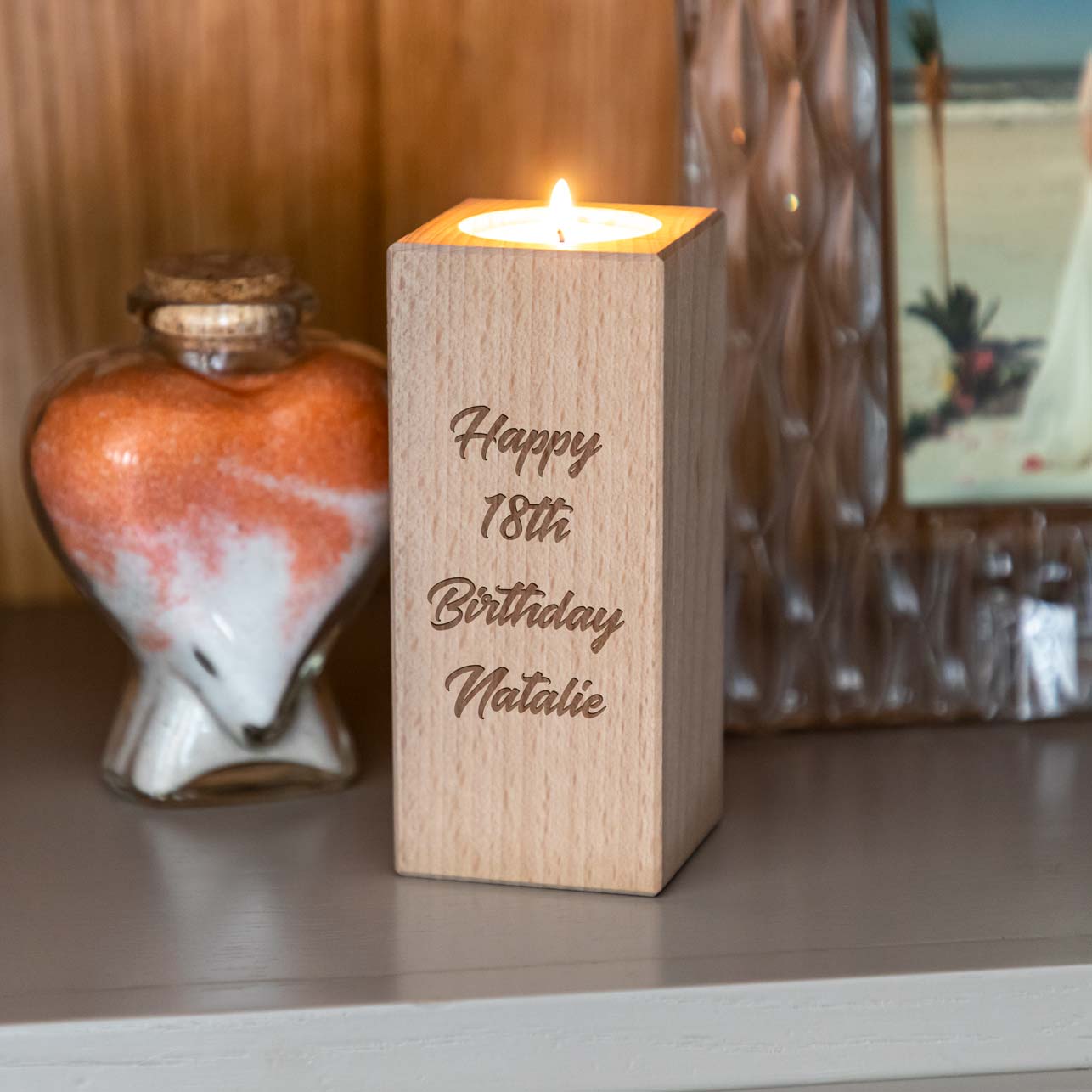 Personalised Happy 18th Birthday Candle Holder Gift